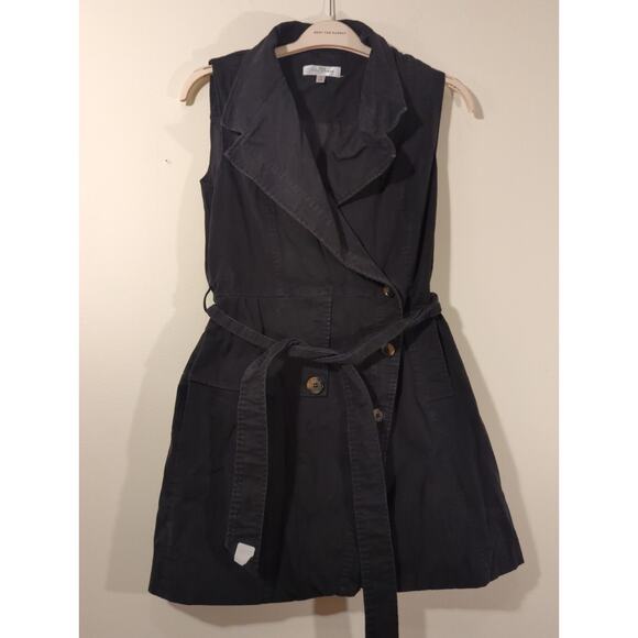 RTR Toccin x RTR Sz 12 Black Trench Blazer Asymmetric Wrap Mini Dress - Picture 3 of 9